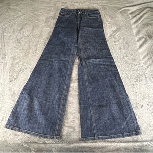 Vintage LondonJean Womens 8 Blue Denim Flare Wide Leg Jeans Retro